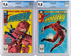 1982-1998 Marvel Daredevil CGC Graded Comic Books (4) with #181 Death of Elektra 9.6