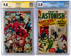 1963-2015 Marvel Super-Hero CGC Graded Comic Books (8) with 2015 Secret Wars #1 9.8 Signed by Mike Zeck