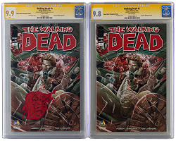 1992-2016 Independent Comics CGC Graded Collection (9) with Spawn #1 9.6 & Walking Dead #1 Reprint 9.9 Signed by Clay Mann