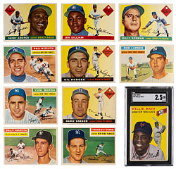 1954-1956 Topps New York Championship Team Collection (52) with Several Hall of Famers Including 1954 Topps #90 Willie Mays SGC GOOD+ 2.5