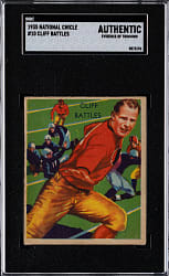 1935 National Chicle Football #10 Cliff Battles SGC Authentic