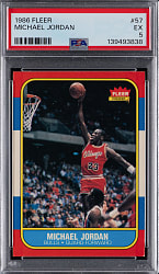 1986-1987 Fleer Basketball #57 Michael Jordan Rookie PSA EX 5