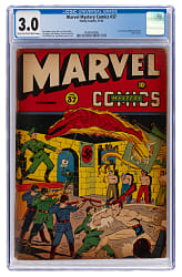 1942 Timely Marvel Mystery Comics #37 Classic Hitler Cover, Mickey Spillane Text Story - CGC 3.0