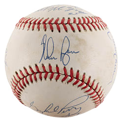 300 Win Club Multi-Signed OAL/Brown Baseball with (12) Signatures - Full JSA LOA