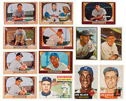 1951-1956 Topps & Bowman Shoebox Collection (450+) with (281) 1955 Bowman & (15) Hall of Famers