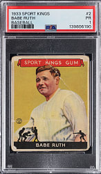 1933 Sport Kings Gum #2 Babe Ruth PSA POOR 1