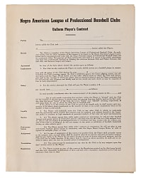 1940s Negro American League Uniform Player's Contract from Richard Powell Collection