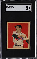 1949 Bowman #27 Bob Feller SGC EX 5