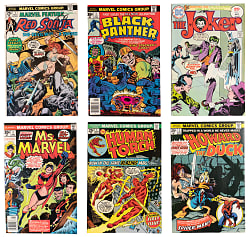 1970-1986 Marvel/DC/Other Comic Book Treasure (34) with Many #1 Issues Including Joker, Ms. Marvel, Black Panther & Human Torch