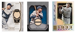 2003-2013 Topps Product Babe Ruth Bat Card Trio with Museum Collection, Tier One & Tribute