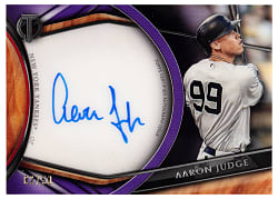 2018 Topps Tribute Aaron Judge Certified Autograph (Away Jersey) Pose Purple Parallel #/50