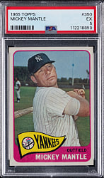 1965 Topps #350 Mickey Mantle PSA EX 5