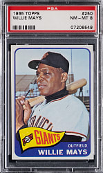 1965 Topps #250 Willie Mays PSA NM-MT 8