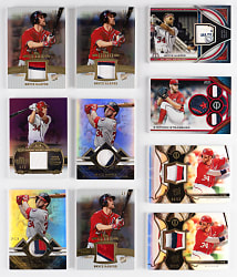 2013-2022 Topps Tribute Bryce Harper & Stephen Strasburg Relic Collection (51) with Several Low Numbered Including #1/1