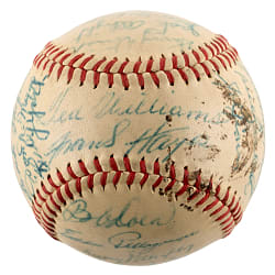 1947 Boston Red Sox Team-Signed OAL/Harridge Baseball with (28) Signatures Including Ted Williams & Joe Cronin - Full JSA LOA