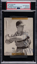 1949 Lummis Peanut Butter Signed Del Ennis PSA/DNA Authentic with Auto 9 Grade