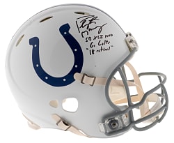 Peyton Manning Signed & 3X Inscribed Indianapolis Colts Limited Edition (#1/41) Authentic Full-Sized Helmet - Fanatics