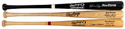 Hall of Famer & Legend Signed Bat Trio with Griffey Jr., Kiner & Rose