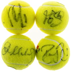 Tennis Ball Single-Signed Quartet with Roger Federer, Stefi Graf & John McEnroe - Ace Authentic