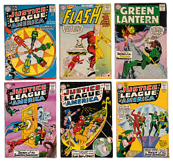 1960-1961 DC Super-Hero Comics (9) with Justice League of America #2 & Green Lantern #2