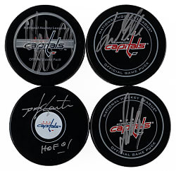 Washington Capitals Signed Hockey Pucks (14) with Backstrom, Gartner & Alex Ovechkin