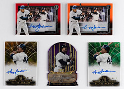 2014-2017 Topps Tribute Reggie Jackson Certified Autographs (5) Different - All #/25 or Lesser