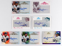 2012 & 2013 Topps Tribute Reggie Jackson Certified Autograph Collection (7) Different with (4) #1/1 Including (3) Printing Plates