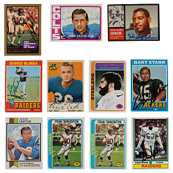 1959-1988 Football Hall of Fame & Star Signed Card Collection (33) with (2) Unitas, Payton & Starr - Loaded!