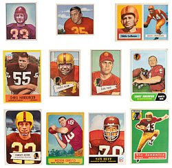 1950-1979 Washington Redskins Shoebox Collection (130) with Several Hall of Famers Including 1950 Bowman #100 Sammy Baugh