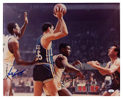 Bill Russell & K.C. Jones Dual-Signed 16x20 Photograph - JSA Certified