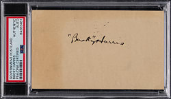 1942 Bucky Harris Signed Government Postcard - PSA/DNA Authentic