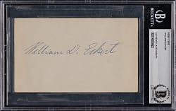 Scarce 4th MLB Commissioner William D. Eckert Full Name Signed Index Card - Beckett Authentic