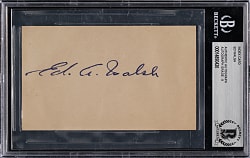 Ed Walsh Boldly Signed Index Card - Beckett Autograph Grade 9
