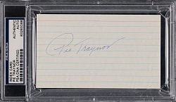 Pie Traynor Signed Index Card - PSA/DNA Authentic