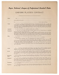 1940s Negro National League Uniform Player's Contract from Richard Powell Collection