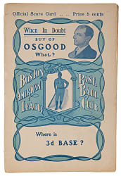 1905 Boston Americans Official Score Card with Hall of Famers Jimmy Collins & Bobby Wallace