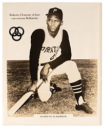 1950s Roberto Clemente Scarce Ballantine Beer Spanish Language Promotional Photograph