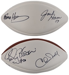 Multi-Signed Pittsburgh Steelers Hall of Famer Football with (4) Signatures Including Bleier, Ham, Harris & Noll - JSA