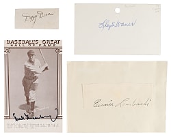 Hall of Famer Signed Flats (4) with Dean, Greenberg, Lombardi & L. Waner