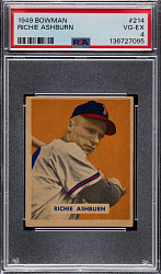 1949 Bowman #215 Richie Ashburn High Number PSA VG-EX 4