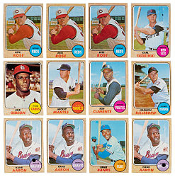 1968 Topps Singles Collection (421) with (40+) Hall of Famers Including (4) Aaron, Clemente & Mantle