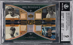 2006 Upper Deck Epic Awesome 8 Materials with Ruth, DiMaggio, Gehrig, Jeter & Munson #2/5 BGS MINT 9