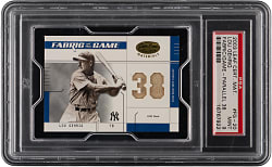 2003 Leaf Certified Materials Fabric of the Game Lou Gehrig Game-Used Pants #32/38 PSA MINT 9