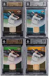 2011 Topps Triple Threads Unity Relics Lou Gehrig BGS Graded Near Rainbow Set (4/5) with Sapphire #/3 & Gold #/9 - All BGS NM-MT+ 8.5 to GEM MINT 9.5