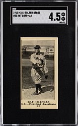 1916 M101-4 Sporting News #30 Ray Chapman Blank Back SGC VG/EX+ 4.5