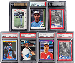 1987-1989 Hall of Fame Rookie MINT 9 & GEM MINT 10 Graded Group (7) with Griffey Jr., R. Johnson & F. Thomas