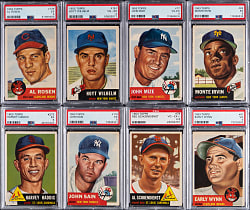 1953 Topps PSA VG 3 to EX+ 5.5 Graded Starter Set (78) with (5) Hall of Famers & (22) High Numbers