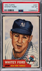 1953 Topps #207 Whitey Ford PSA EX-MT 6