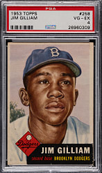1953 Topps #258 Jim Gilliam Rookie PSA VG-EX 4