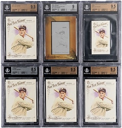 2014 Topps Allen & Ginter Lou Gehrig BGS Graded Collection (6) with #1/1 Printing Plate & (3) GEM MINT 9.5